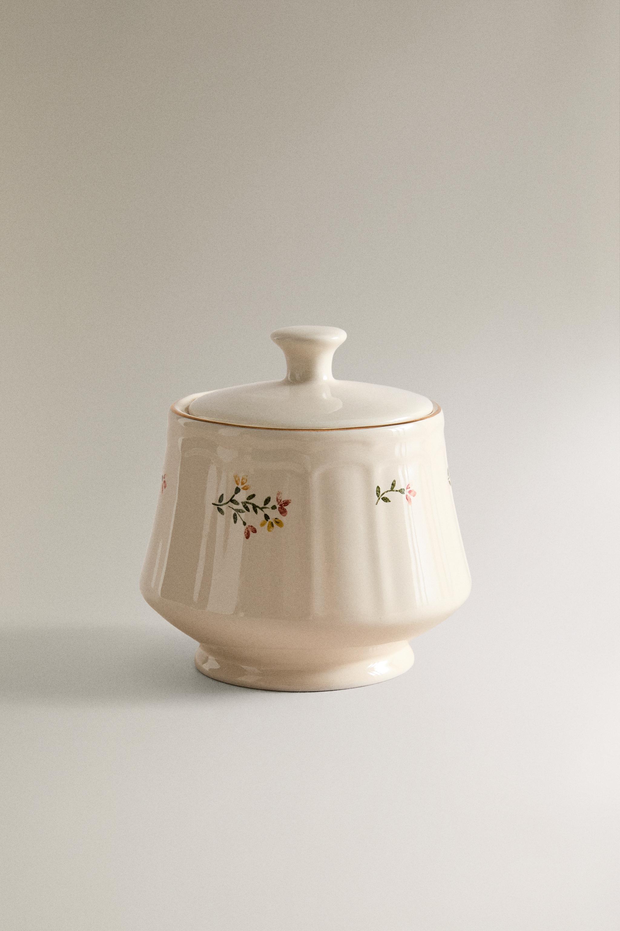 SUCRIER PORCELAINE MOTIF FLORAL